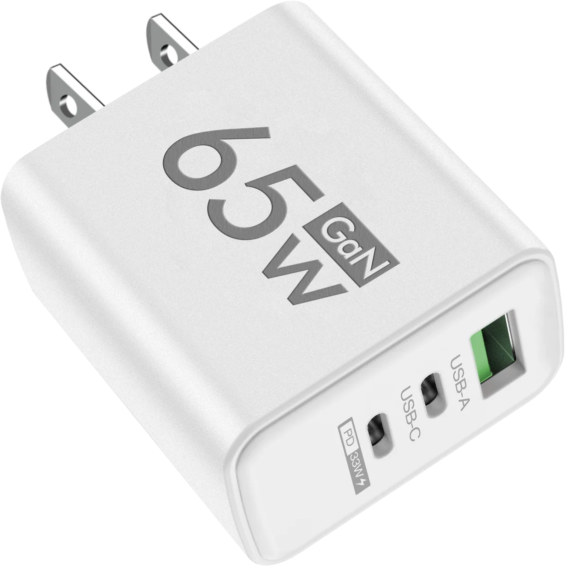 GaN 65W Type C PD Charger 3 Ports USB Fast Charging Cellphone Adapter Quick Charger 3.0 For iPhone 15 14 Xiaomi Samsung Huawei