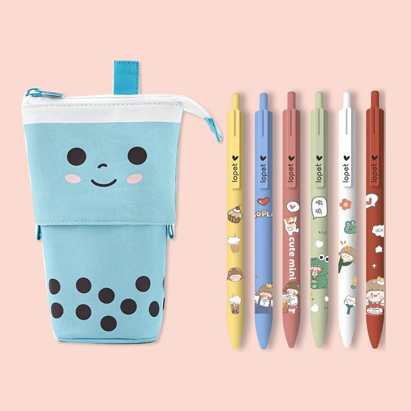 Milk Tea Pencil Girl Primary School Student Pencil Case - HYPERMALL