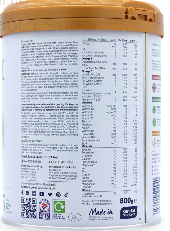 Kendamil UK Organic Farm Cow Formula - Stage 3