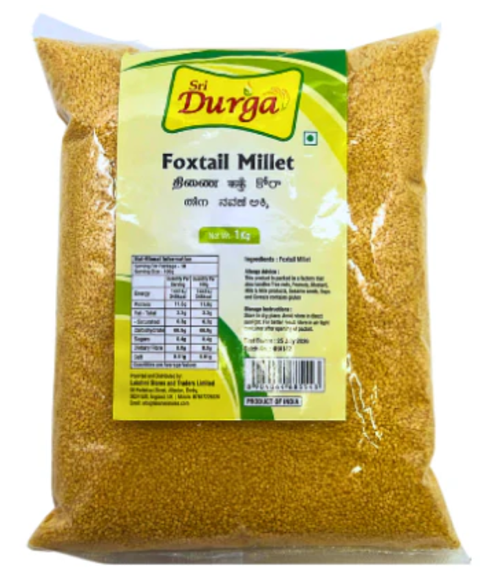 SRI DURGA UNPOLISHED MILLET 1KG - THINAI (FOXTAIL MILLET)