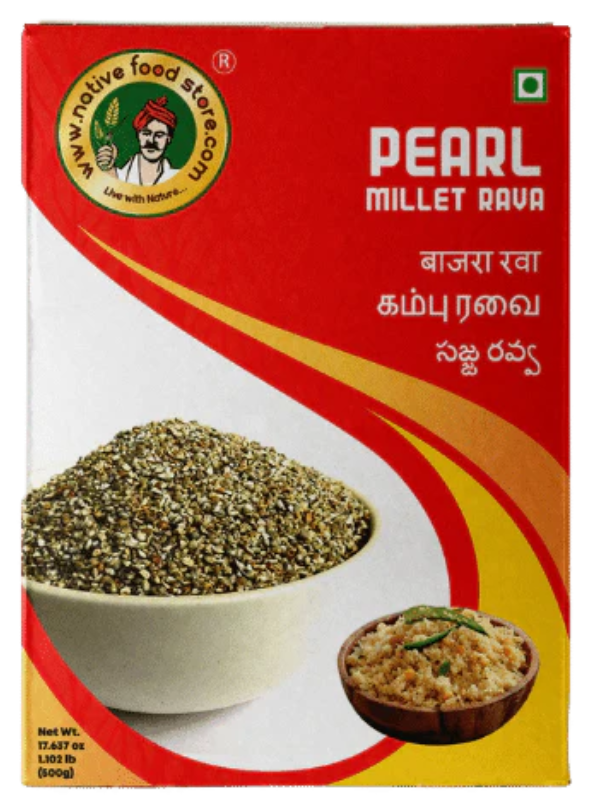 NATIVE FOOD STORE MILLET RAVA 500G - KAMBU (PEARL MILLET)