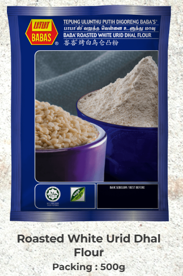 BABAS ROASTED WHITE URID DHALL FLOUR 500g