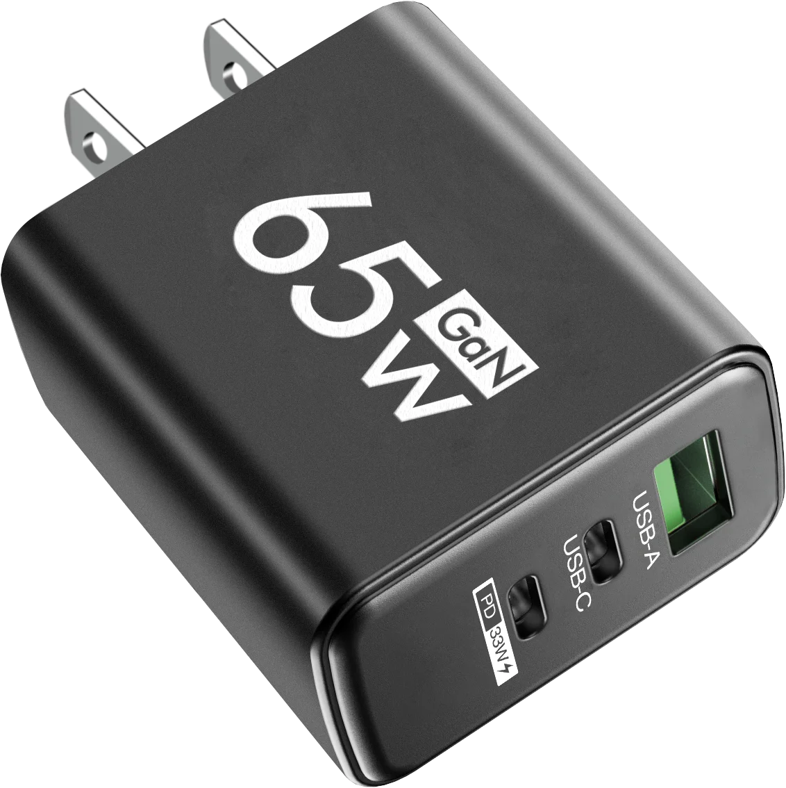 GaN 65W Type C PD Charger 3 Ports USB Fast Charging Cellphone Adapter Quick Charger 3.0 For iPhone 15 14 Xiaomi Samsung Huawei