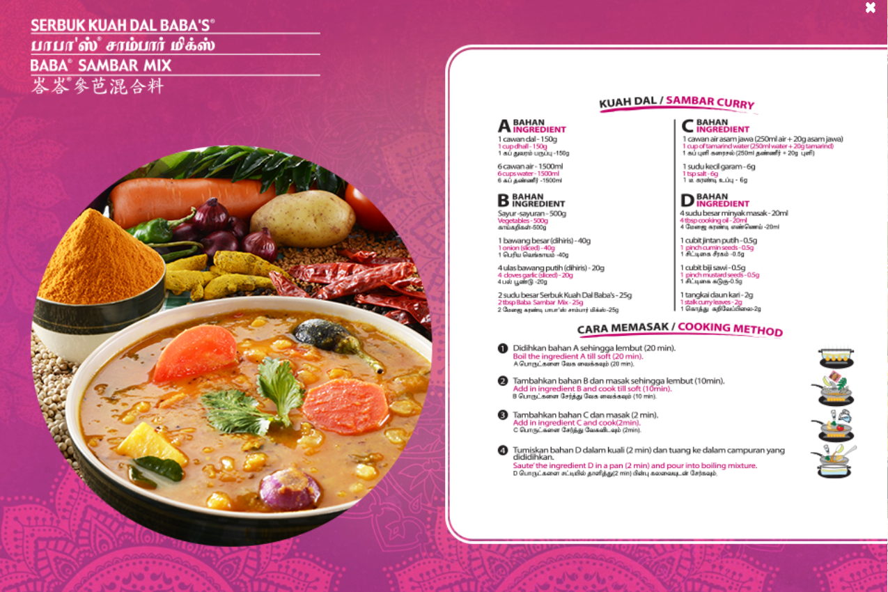 Baba Sambar Mix 250g - HYPERMALL