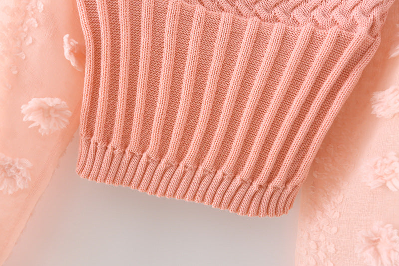 Half High Neck Ball Ball Chiffon Sleeve