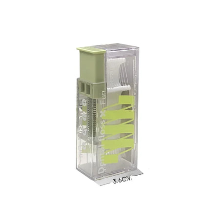 Portable Floss Dispenser Includes 10Pcs Floss Automatic Ejectable Floss Organiser Oral Care Press-on Disposable Flossing Sticks