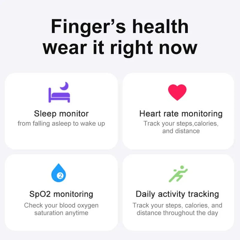 R02 Smart Ring Sensor Men Women Stainless Steel Heart Rate Monitor Blood Oxygen Fashion Exercise Records Step Finger Rings