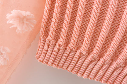 Half High Neck Ball Ball Chiffon Sleeve Top