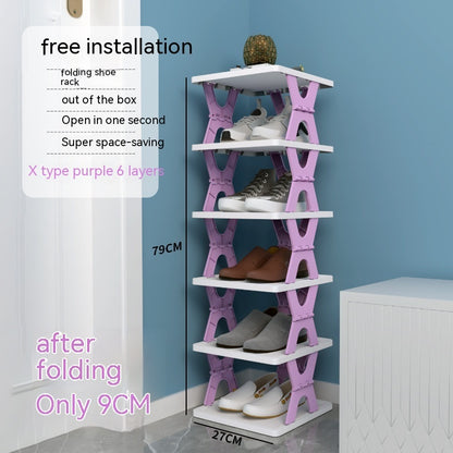Plastic Installation-free Shoe Rack Storage Shoe Rack Folding Shoe Cabinet - HYPERMALL
