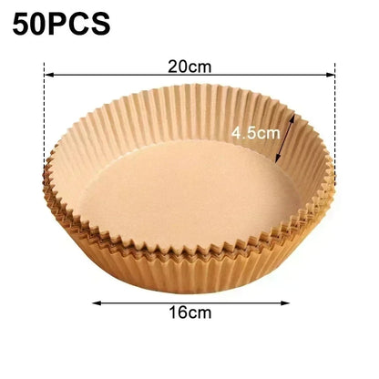 50pcs Air Fryer Grease Absorbent  For Household Baking Pans With Thickened Silicone Paper Pads