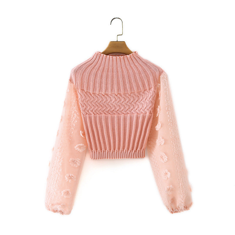 Half High Neck Ball Ball Chiffon Sleeve