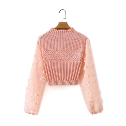 Half High Neck Ball Ball Chiffon Sleeve