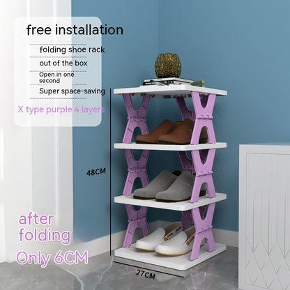 Plastic Installation-free Shoe Rack Storage Shoe Rack Folding Shoe Cabinet - HYPERMALL