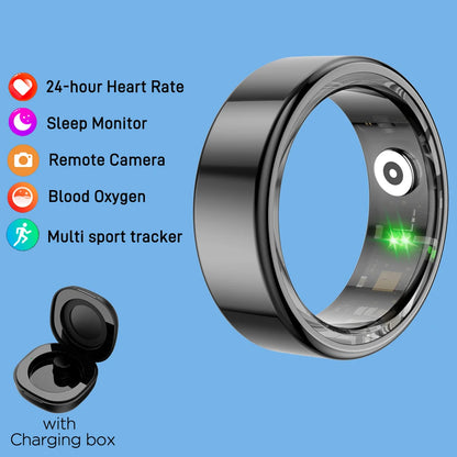 R02 Smart Ring Sensor Men Women Stainless Steel Heart Rate Monitor Blood Oxygen Fashion Exercise Records Step Finger Rings