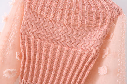 Half High Neck Ball Ball Chiffon Sleeve