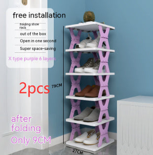 Plastic Installation-free Shoe Rack Storage Shoe Rack Folding Shoe Cabinet - HYPERMALL