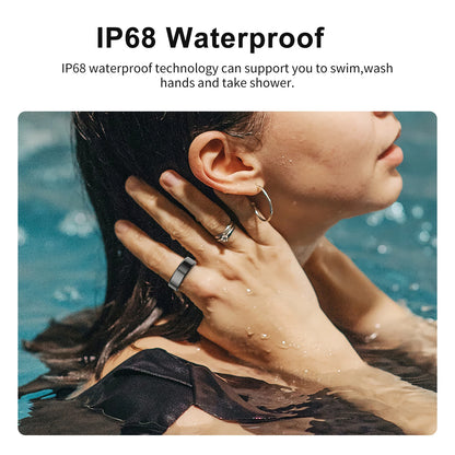 R02 Smart Ring Sensor Men Women Stainless Steel Heart Rate Monitor Blood Oxygen Fashion Exercise Records Step Finger Rings