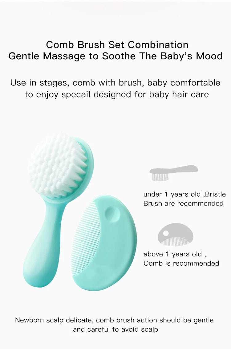 2-in-1 Infant Care Baby Comb & Brush Set - HYPERMALL