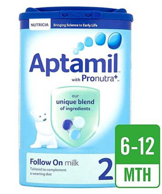 Aptamil 2 Follow On Baby Milk Powder, 6-12 Months, 800g (Pack of 6) - Packaging May Vary