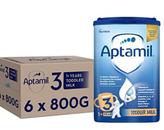 Aptamil 3 Toddler Baby Milk Powder Formula, 1-2 Years, 800g (Pack of 6) - Packaging May Vary