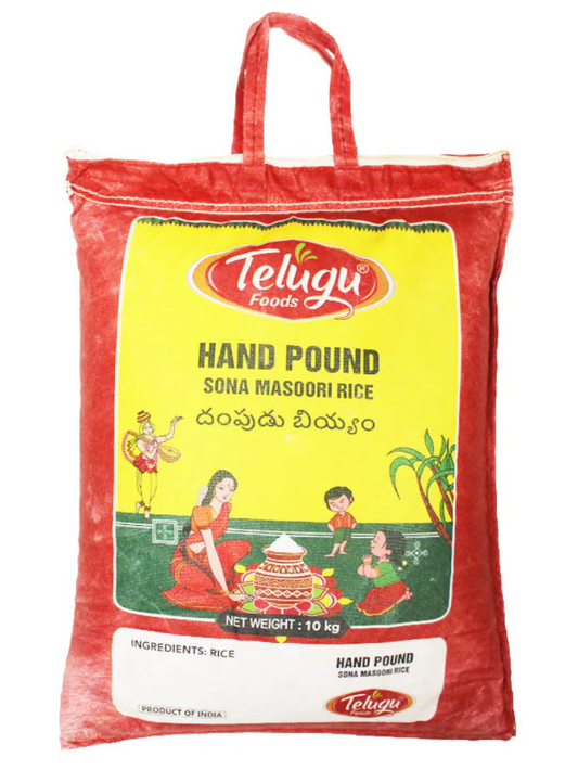 Telugu Foods Hand Pound Sona Masoori Rice 10 Kg