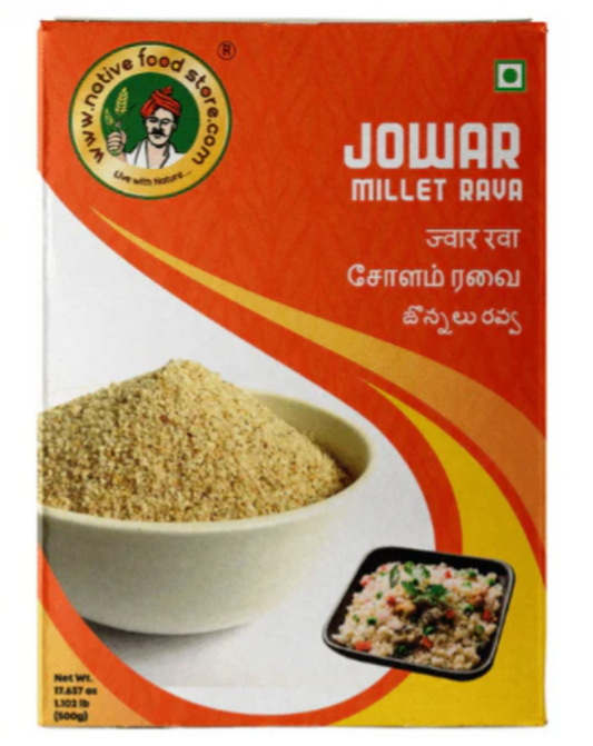 NATIVE FOOD STORE MILLET RAVA 500G - CHOLAM (JOWAR - SORGHUM)