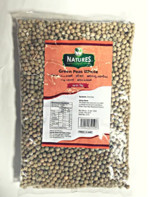 NATURES WHOLE GREEN PEAS 1KG