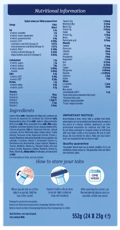 Aptamil First Infant Milk Tabs – 24 Sachets - HYPERMALL