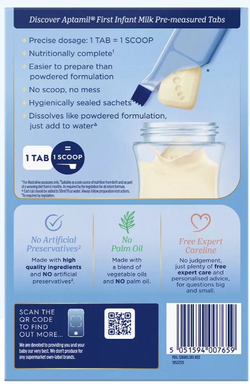 Aptamil First Infant Milk Tabs – 24 Sachets - HYPERMALL