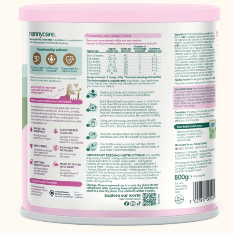 Nannycare Stage 1 Goat Milk Baby Formula-800g - HYPERMALL