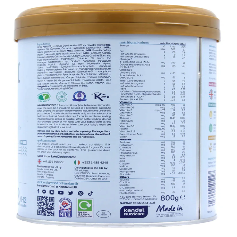 Kendamil Classic Cow Milk Baby Formula Stage 2 • 800gr - HYPERMALL