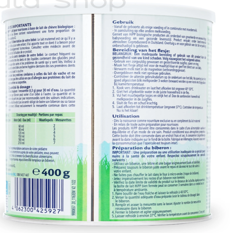 HiPP Dutch Stage 1 Goat Milk Baby Formula • 400gr - HYPERMALL