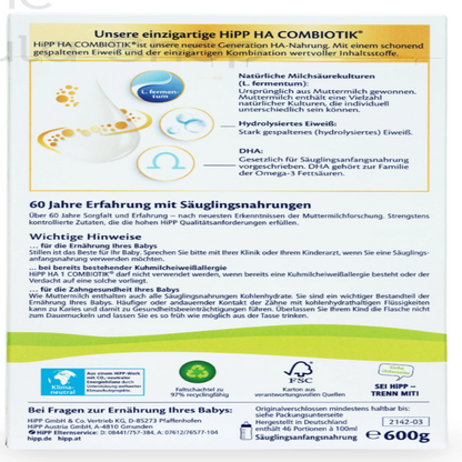 HiPP German Hypoallergenic Stage 1 Cow Milk Baby Formula • 600gr - HYPERMALL