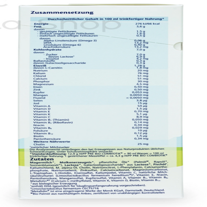 HiPP German Bio Combiotik Stage Pre Cow Milk Baby Formula• 600gr - HYPERMALL