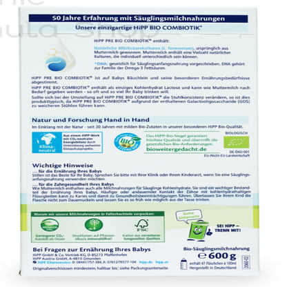 HiPP German Bio Combiotik Stage Pre Cow Milk Baby Formula• 600gr - HYPERMALL