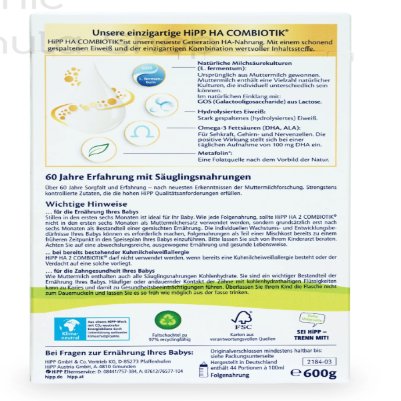 HiPP German Hypoallergenic Stage 2 Cow Milk Baby Formula • 600gr - HYPERMALL