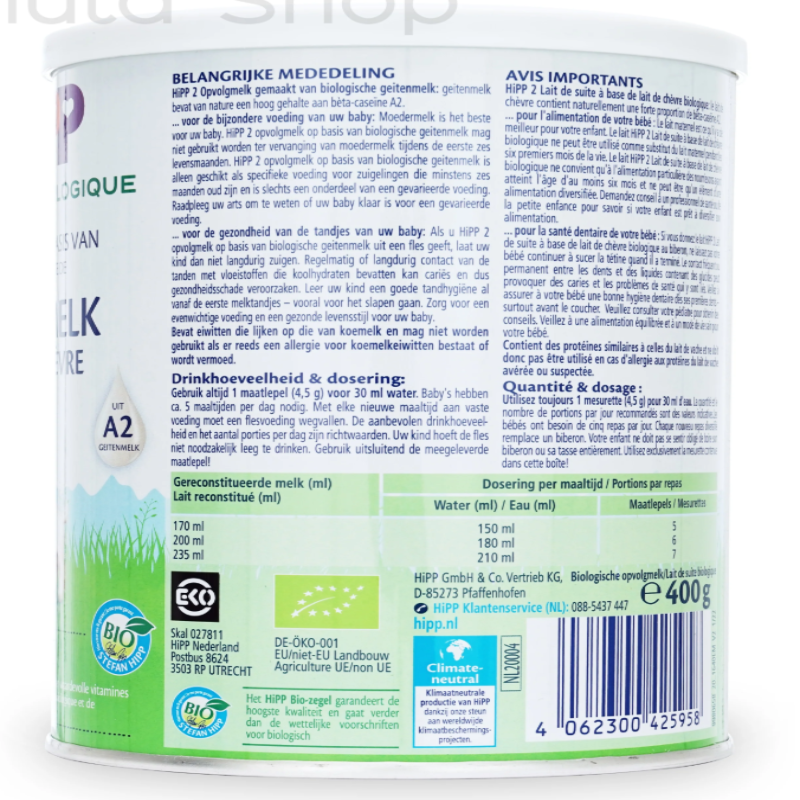 HiPP Dutch Stage 2 Goat Milk Baby Formula • 400gr - HYPERMALL