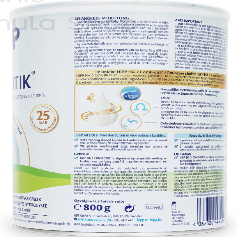 HiPP Dutch Stage 2 Hypoallergenic (HA) Cow Milk Baby Formula – 6+ Months • 800g - HYPERMALL