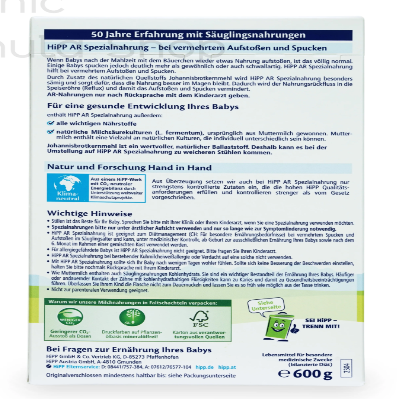 HiPP Anti-Reflux (AR) Cow Milk Baby Formula • 600gr - HYPERMALL