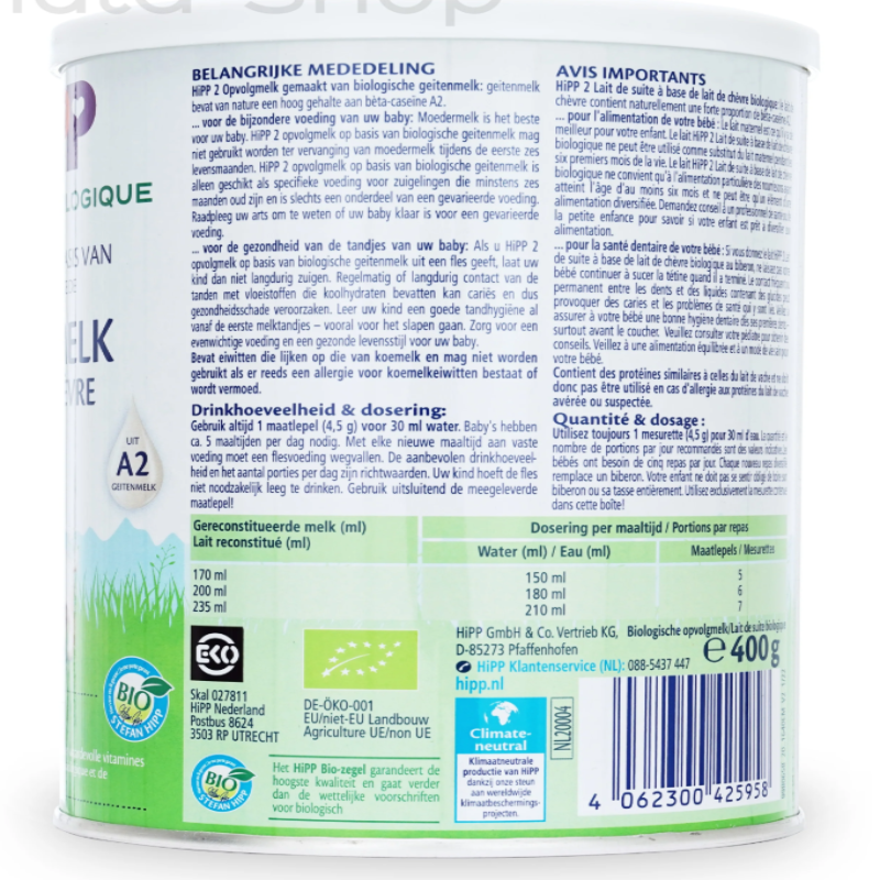 HiPP Dutch Goat Formula – Stage 2 (6–12 Months) • 400gr x 3 - HYPERMALL