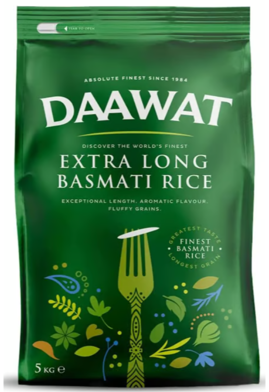 Daawat Extra Long Basmati Rice 5kg - HYPERMALL