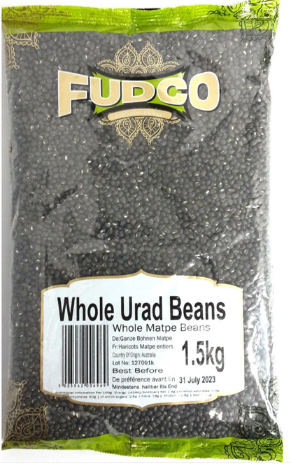 FUDCO WHOLE URID BEANS 1.5Kg - HYPERMALL