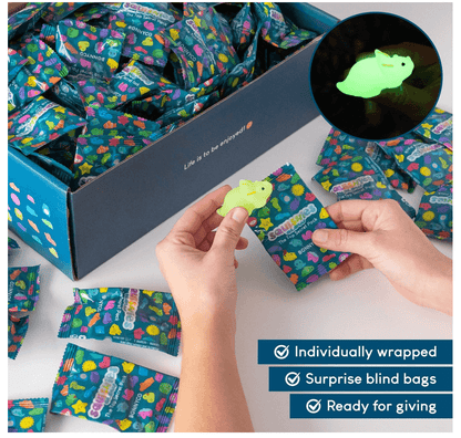 MONKY Mochi Squishy Toys for Party Bag Fillers for Kids Unisex Pack 160. Kids' Party Favours with Glow in the Dark, Squishy Fidget Toys Pack. Pinata Filler Birthday Boys Girls, Return Gifts Kawaii