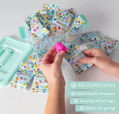 MONKY 40 Mochi Squishy Toys for Party Bag Fillers for Kids Unisex, Pack 40 Kids' Party Favours. Squishy Fidget Toys Pack, Pinata Filler Boys Girls. Return Gifts Birthday, Classroom Prizes Kawaii