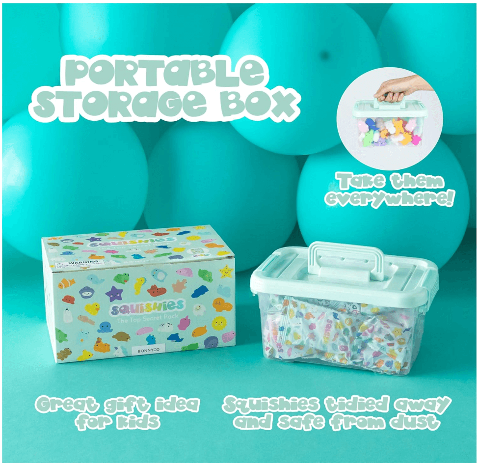 MONKY 40 Mochi Squishy Toys for Party Bag Fillers for Kids Unisex, Pack 40 Kids' Party Favours. Squishy Fidget Toys Pack, Pinata Filler Boys Girls. Return Gifts Birthday, Classroom Prizes Kawaii