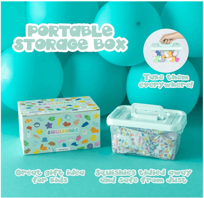 MONKY 40 Mochi Squishy Toys for Party Bag Fillers for Kids Unisex, Pack 40 Kids' Party Favours. Squishy Fidget Toys Pack, Pinata Filler Boys Girls. Return Gifts Birthday, Classroom Prizes Kawaii