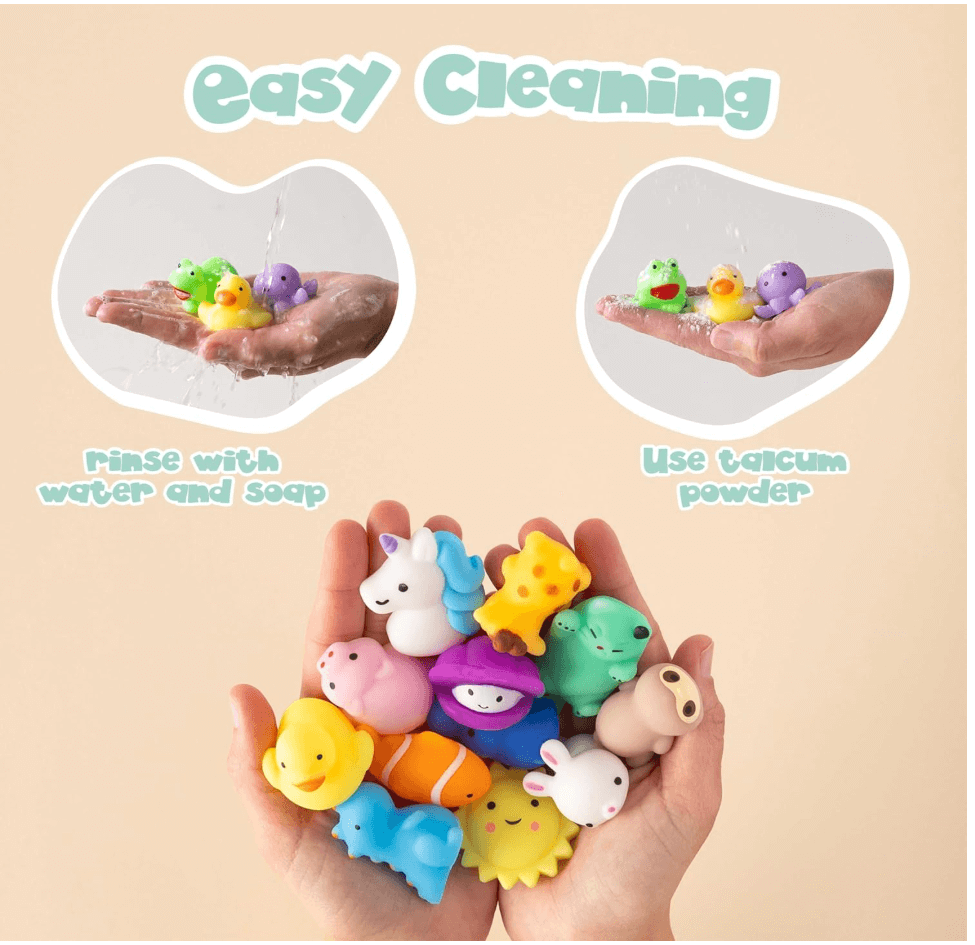 MONKY 40 Mochi Squishy Toys for Party Bag Fillers for Kids Unisex, Pack 40 Kids' Party Favours. Squishy Fidget Toys Pack, Pinata Filler Boys Girls. Return Gifts Birthday, Classroom Prizes Kawaii