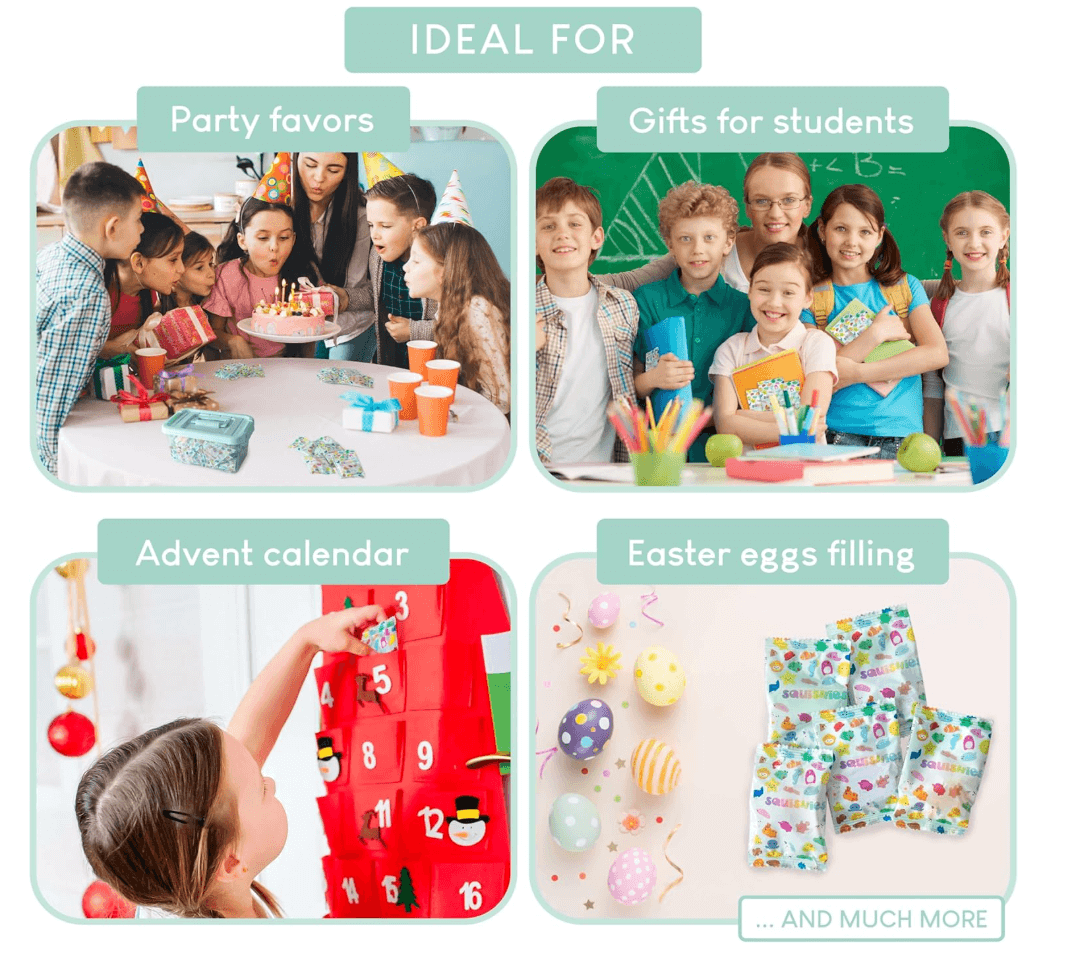 MONKY 40 Mochi Squishy Toys for Party Bag Fillers for Kids Unisex, Pack 40 Kids' Party Favours. Squishy Fidget Toys Pack, Pinata Filler Boys Girls. Return Gifts Birthday, Classroom Prizes Kawaii