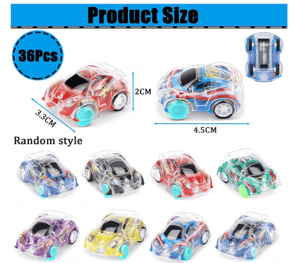 MONKY 36Pcs Small Pull Back Cars bulk Mini Toy Cars Party Bag Fillers for Kids,Mini Push and Go Car Toy Little Racing Cars for Toddlers Boys Girls 2+ Birthday Party Favours Return Gift,Filling Xmas Crackers