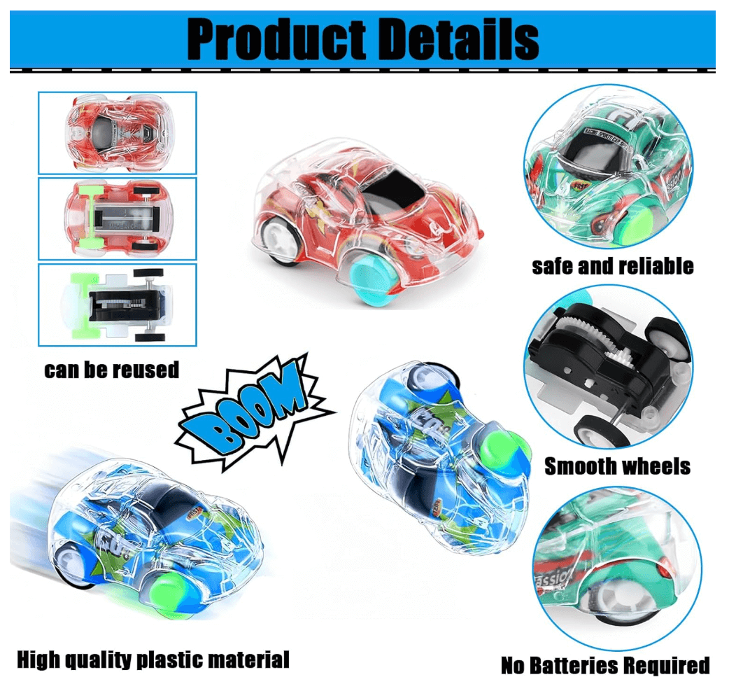 MONKY 36Pcs Small Pull Back Cars bulk Mini Toy Cars Party Bag Fillers for Kids,Mini Push and Go Car Toy Little Racing Cars for Toddlers Boys Girls 2+ Birthday Party Favours Return Gift,Filling Xmas Crackers